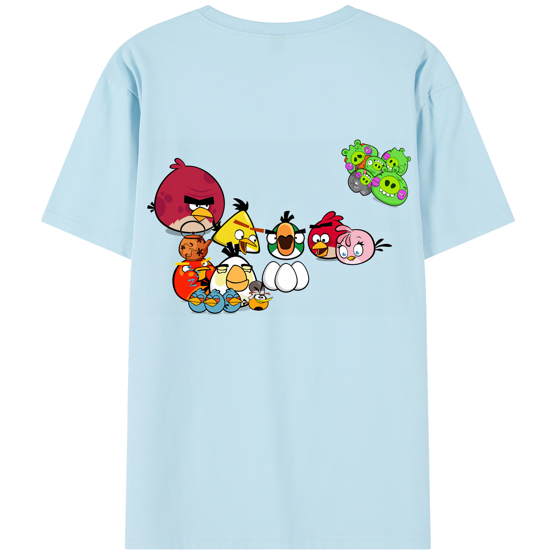 （画像用） Angry Birds アングリーバード 綿100％半袖Tシャツ（背面プリント）